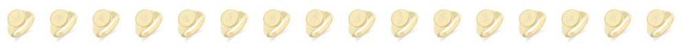 brook & york Charlie Initial Signet Gold-Plated Ring